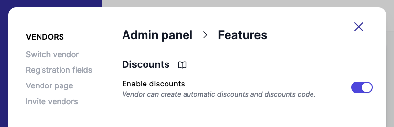 Enable discount feature access