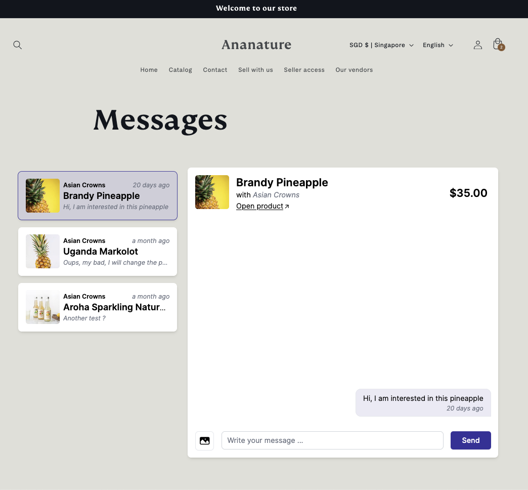 Overview chat page