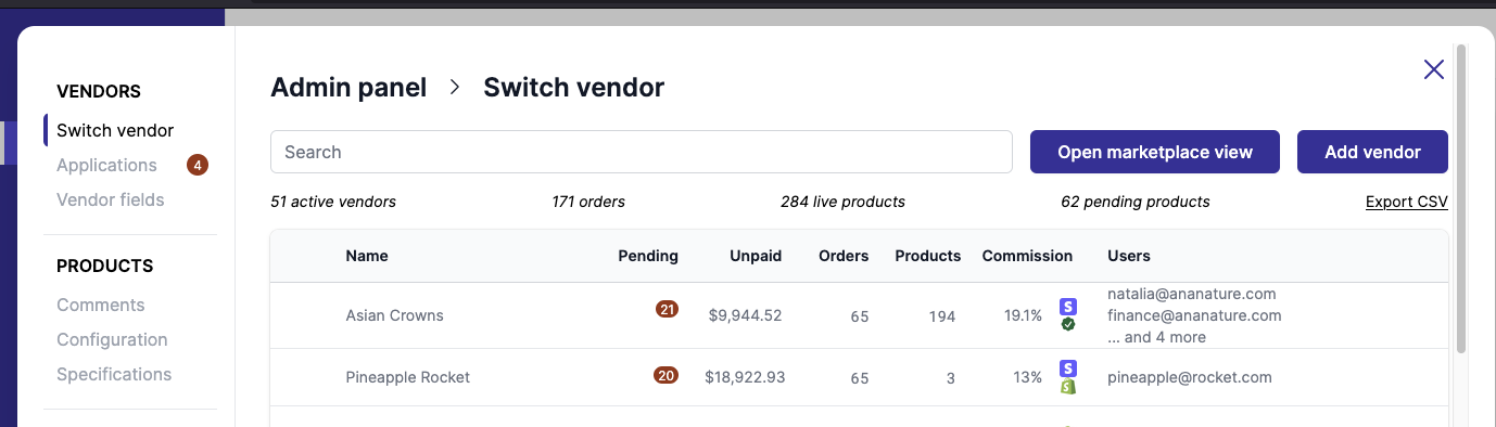 Marketplace view screenshot